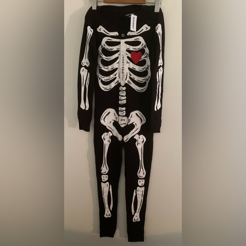 Skeleton Kids One Piece Snug Fit Pajamas Size L Unisex